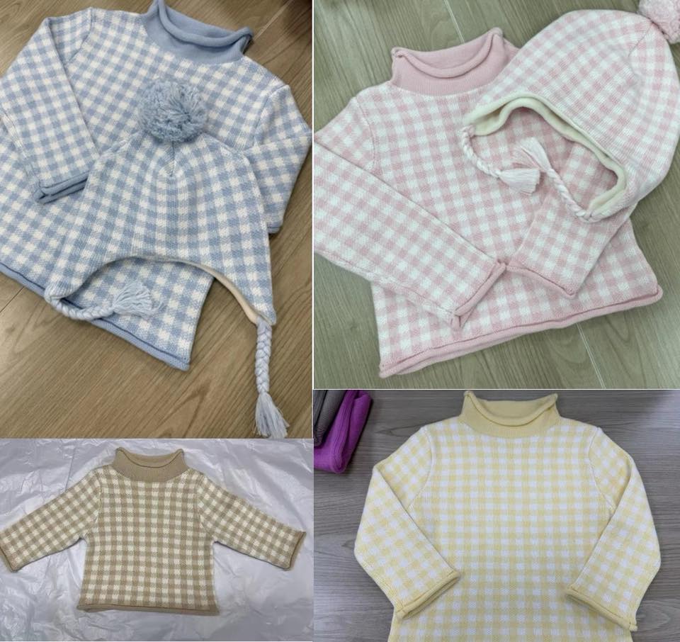 Gingham Roll Neck