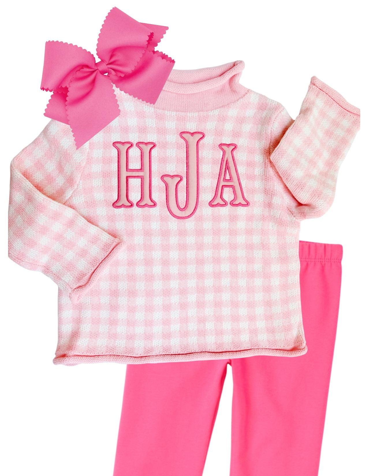 Gingham Roll Neck