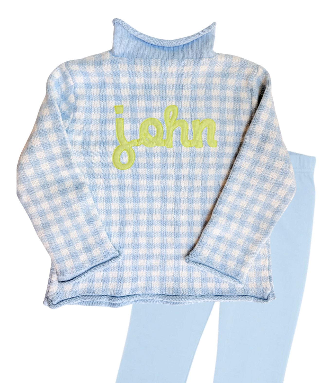 Gingham Roll Neck