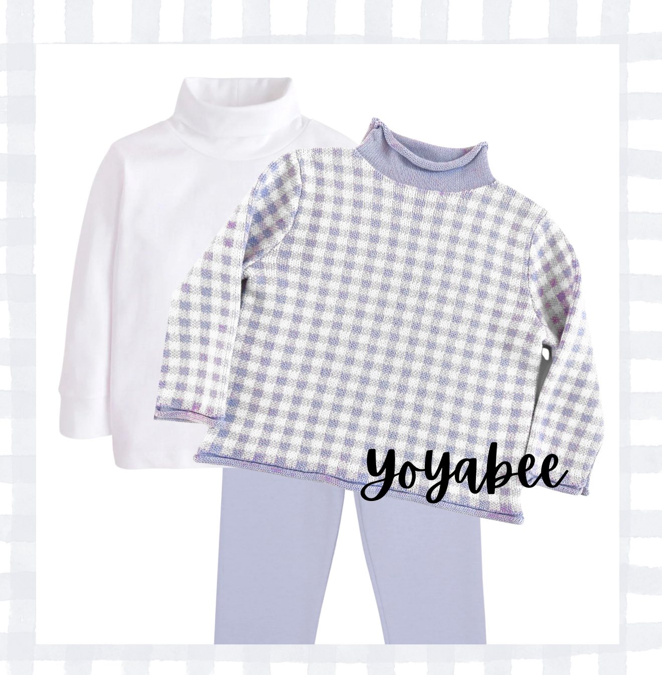 Gingham Roll Neck