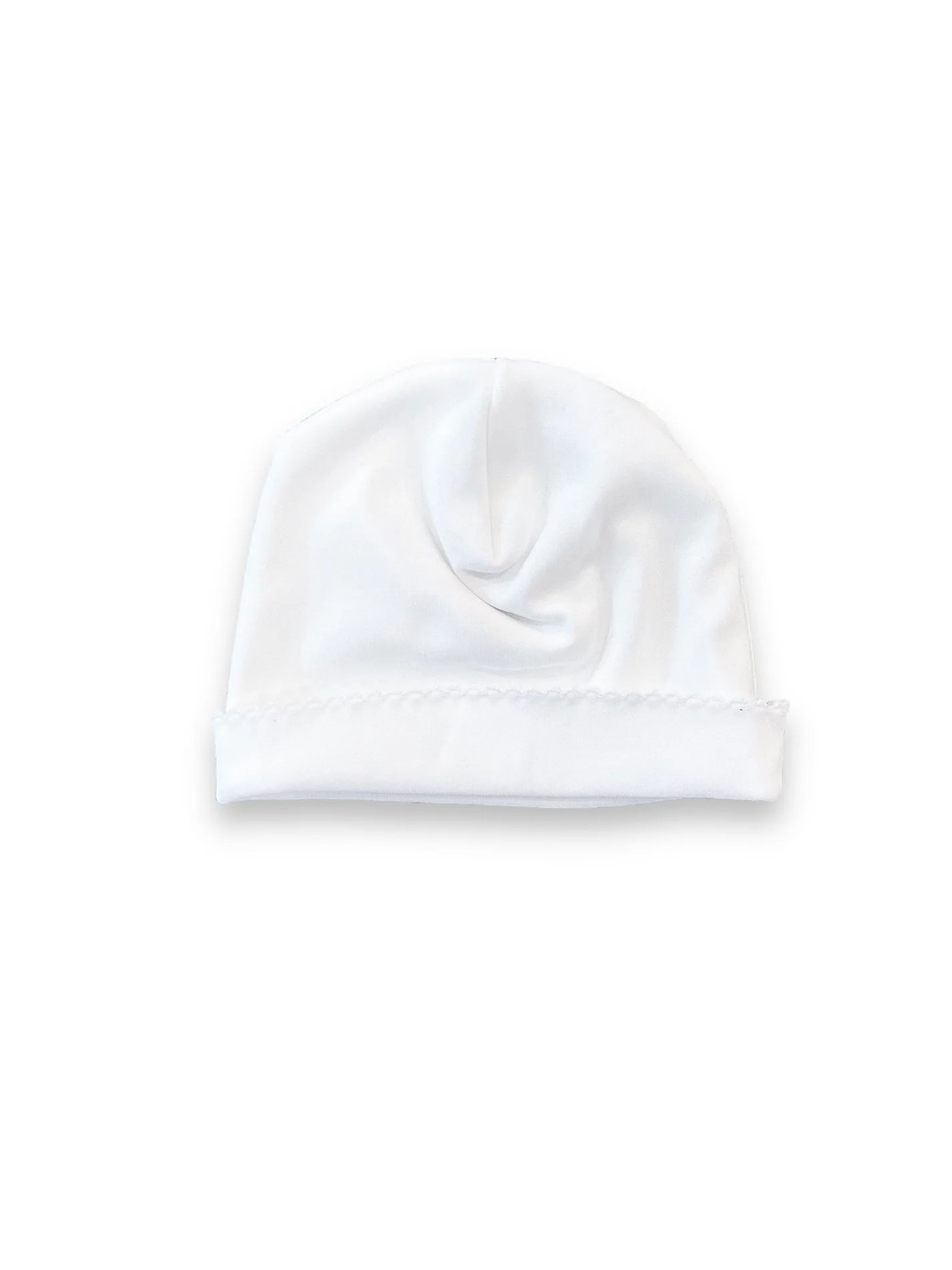 Picot Trimmed Hat: White