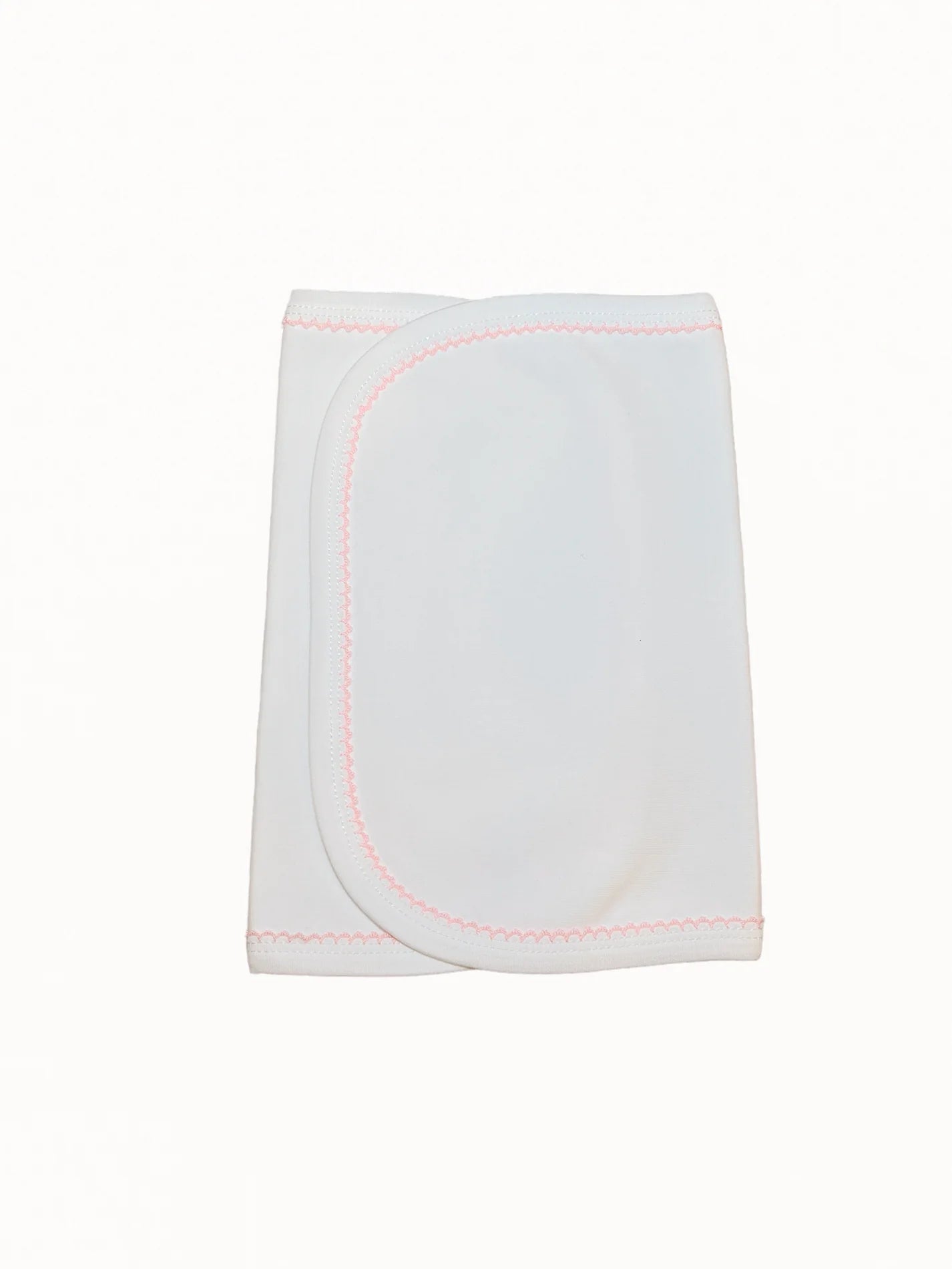 Organic Picot Trimmed Burp Cloth: Pink Trim