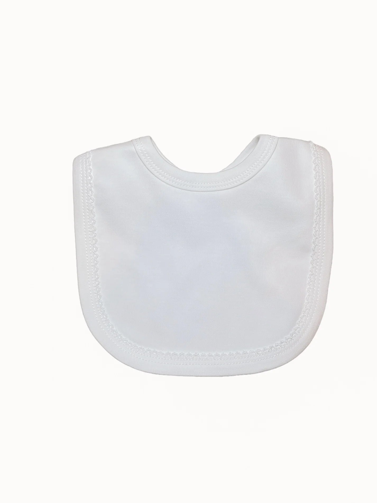 Picot Trimmed Bib:White