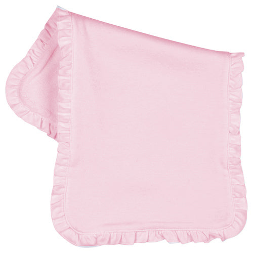 Ruffle Trimmed Burp Cloth: Pink