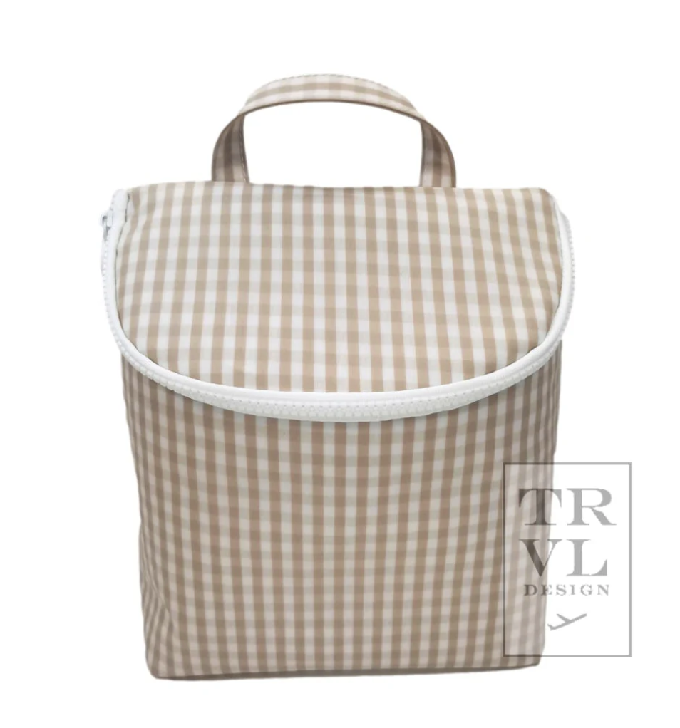 Take Away Lunch Tote: Kahki Gingham