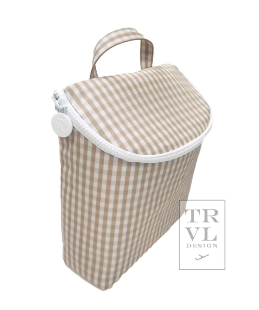 Take Away Lunch Tote: Kahki Gingham