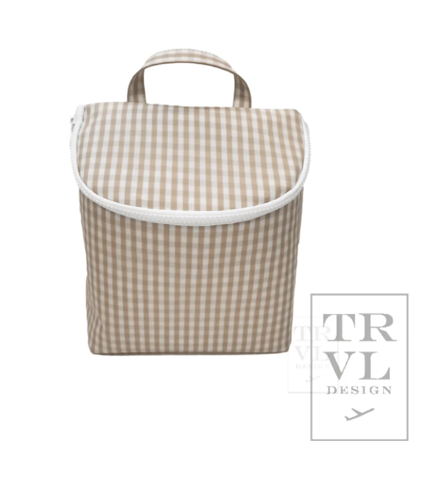 Take Away Lunch Tote: Kahki Gingham