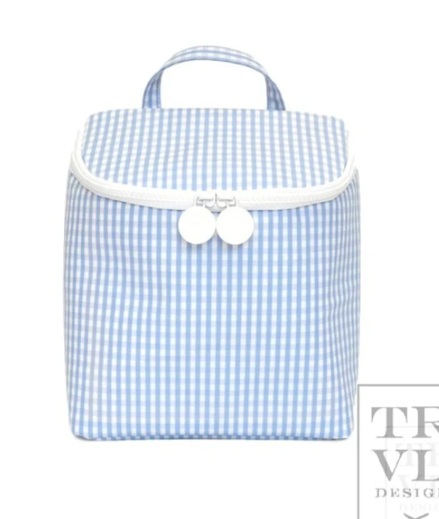 TAKE AWAY Lunch Tote/ Bottle Bag: Gingham Sky