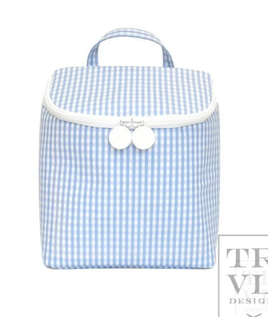 TAKE AWAY Lunch Tote/ Bottle Bag: Gingham Sky