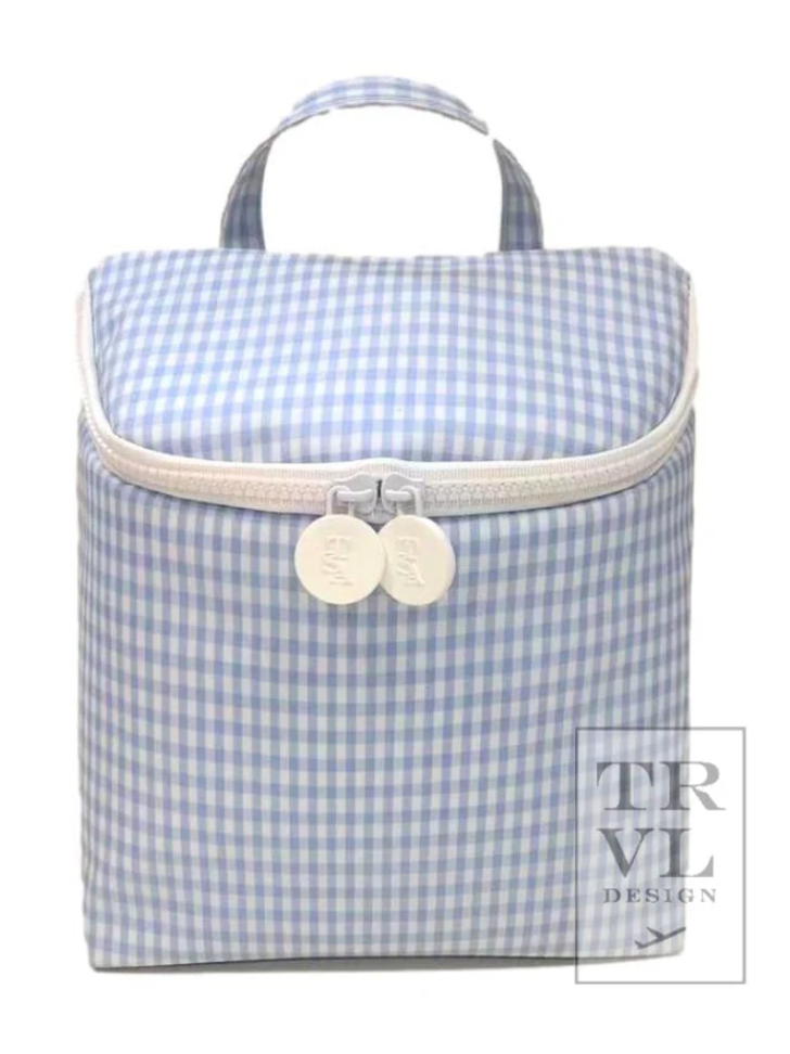 TAKE AWAY Lunch Tote/ Bottle Bag: Gingham Mist