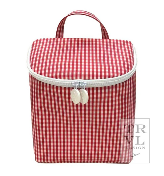 TAKE AWAY Lunch Tote/ Bottle Bag: Red Gingham