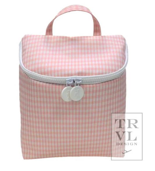 TAKE AWAY Lunch Tote/ Bottle Bag: Gingham Taffy