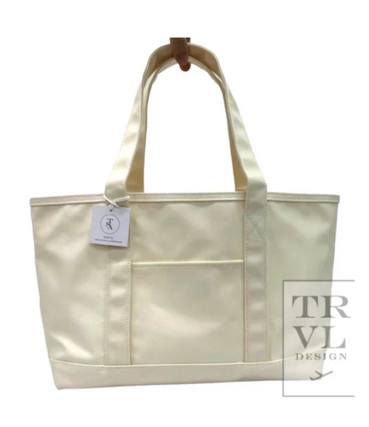 Medium Tote Coated Canvas: Linen