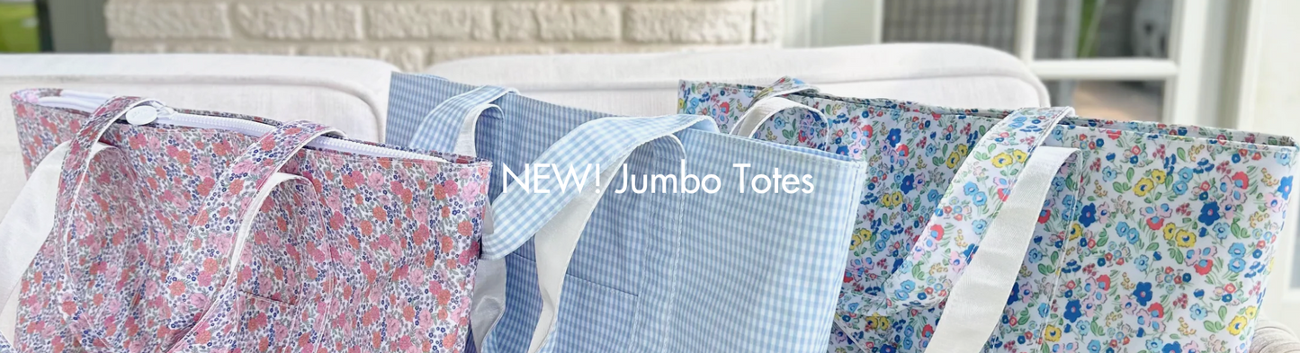 Jumbo Tote Bag: Blue Gingham