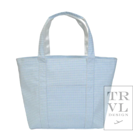 Jumbo Tote Bag: Blue Gingham