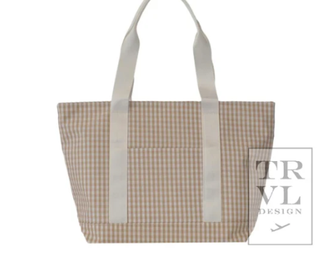 Classic Tote- Khaki Gingham