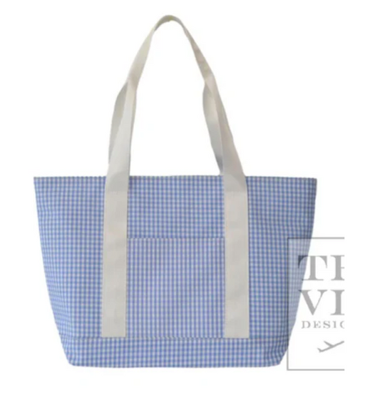 Classic Tote- Sky Gingham