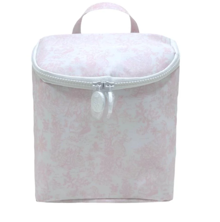 TAKE AWAY Lunch Tote/ Bottle Bag: Pink Toile