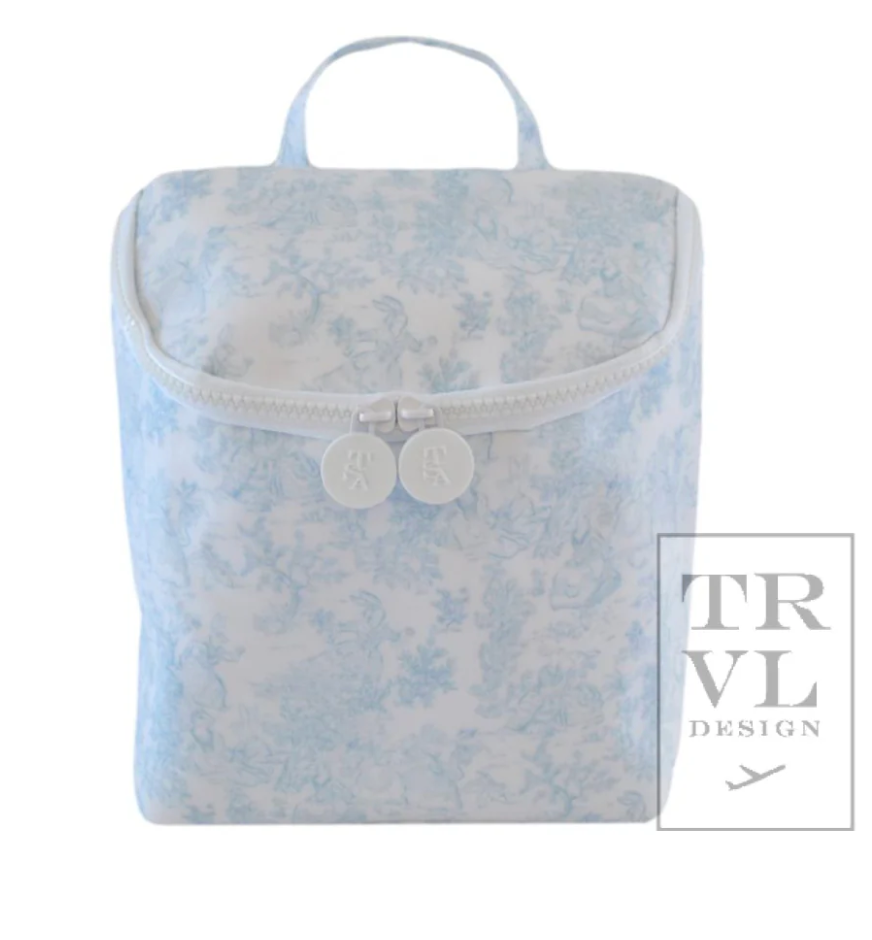 TAKE AWAY Lunch Tote/ Bottle Bag: Blue Toile