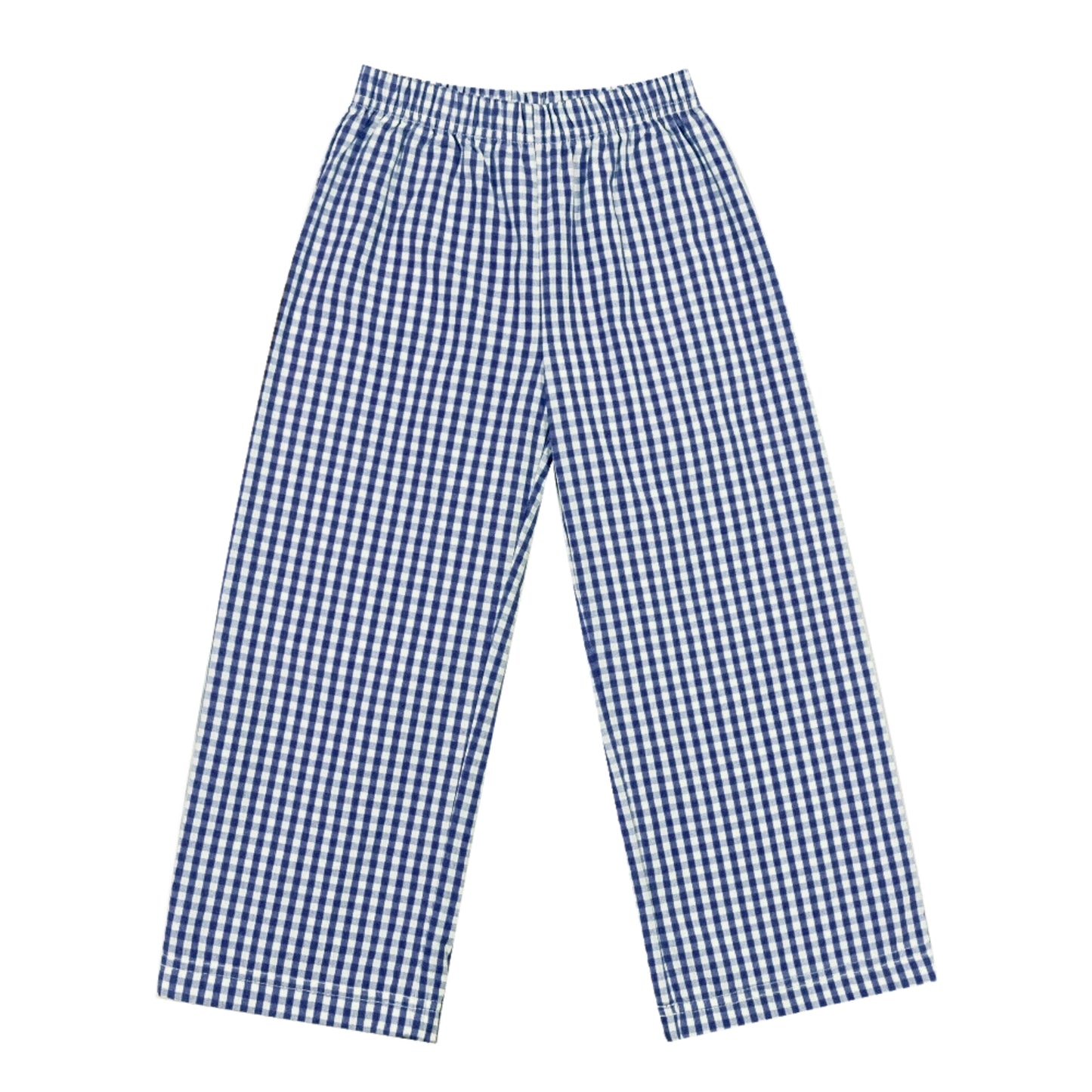 Boys Navy Gingham Pants