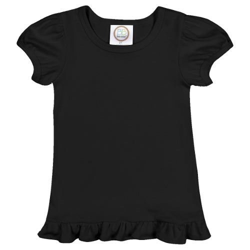 Black Ruffle Tee Shirt