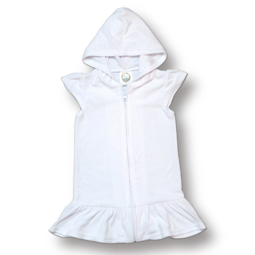 Girls Ruffle Cover Up: White