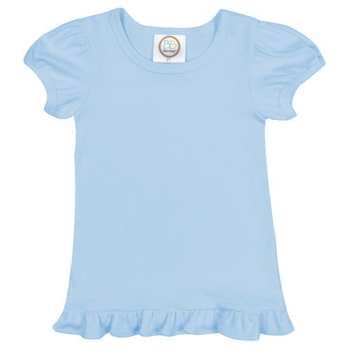 Light Blue Ruffle Tee Shirt