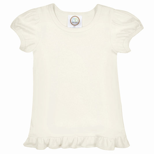 Ivory  Ruffle Tee Shirt