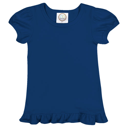 Navy Ruffle Tee Shirt