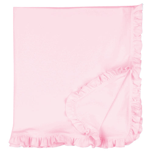 Ruffle Trimmed Baby Blanket: Pink