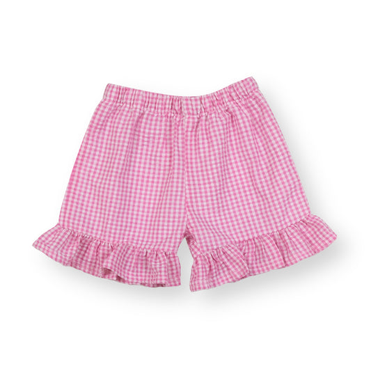 Girls Gingham Shorts: Pink