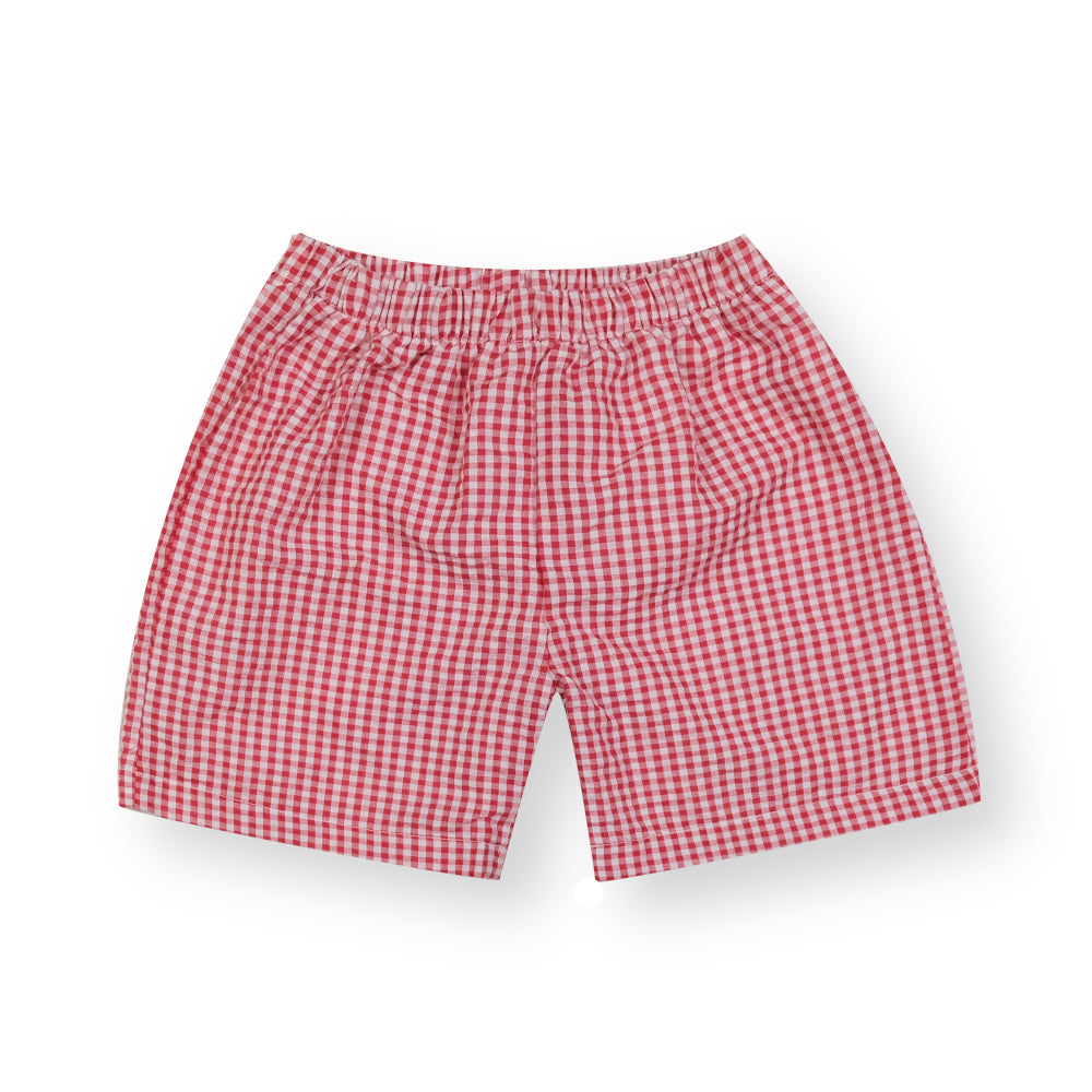 Boys Red Gingham Shorts