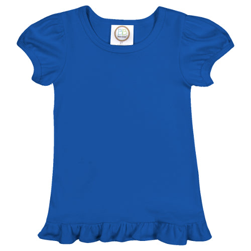 Royal Blue Ruffle Tee Shirt