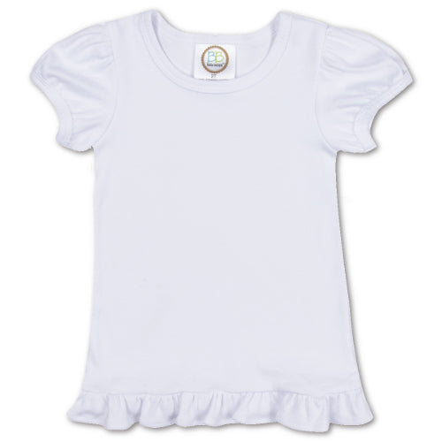 White Ruffle Tee Shirt